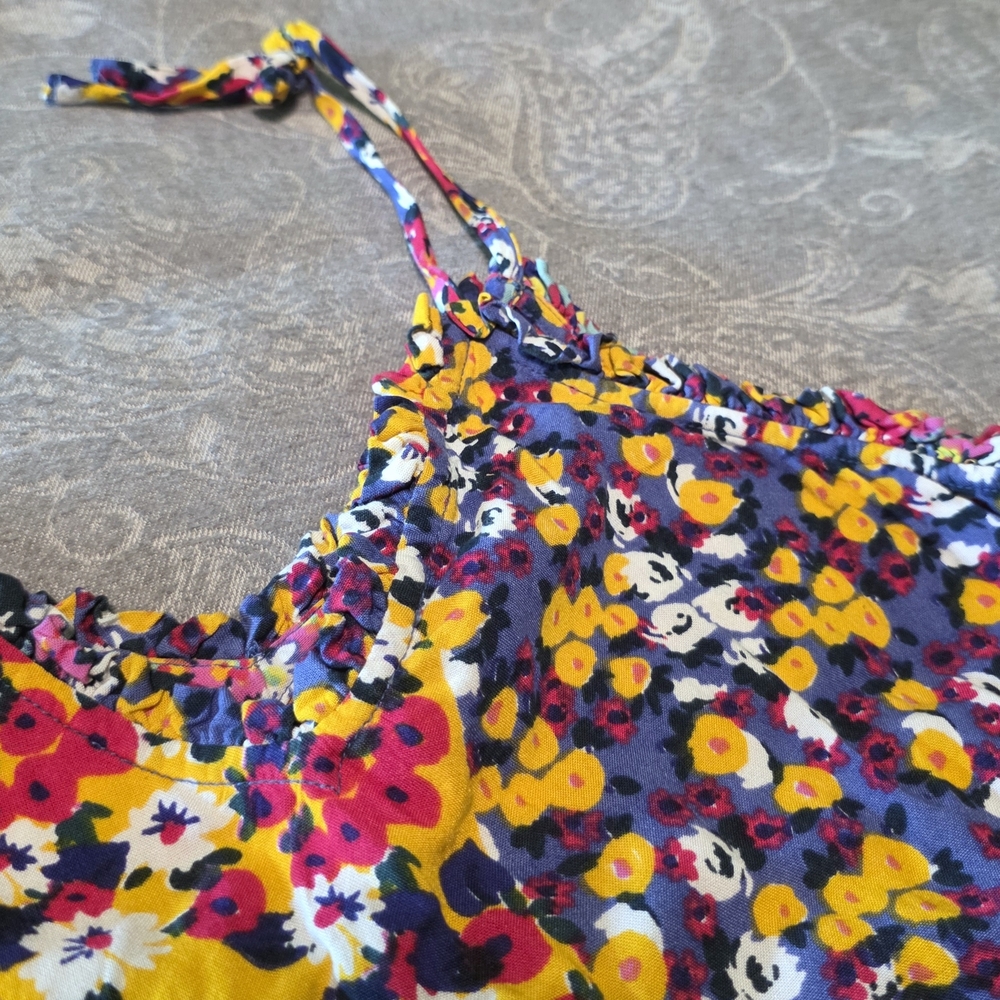 Patrons Of Peace Floral Multicolour Mini Shift Dress With Ties (Size S) - Picture 6 of 7